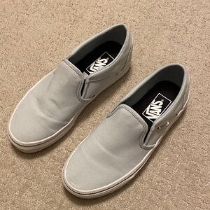 Vans Women's Light Blue Slip-On Loafers